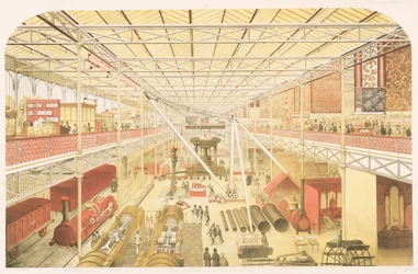 La section britannique des machines, classe 5 de la Grande Exposition industrielle de toutes les nations, 1851, gravée par l